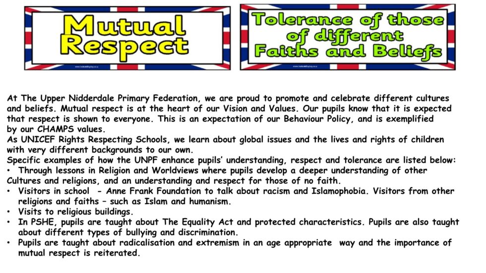 Curriculum > Upper Nidderdale Federation